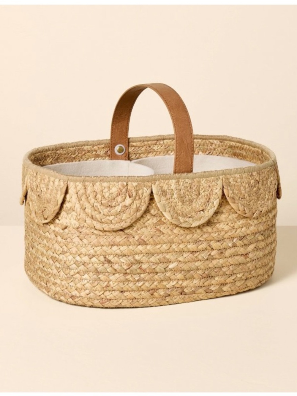 Baby Diaper Caddy Natural Woven Scalloped - Hearth & Hand Magnolia